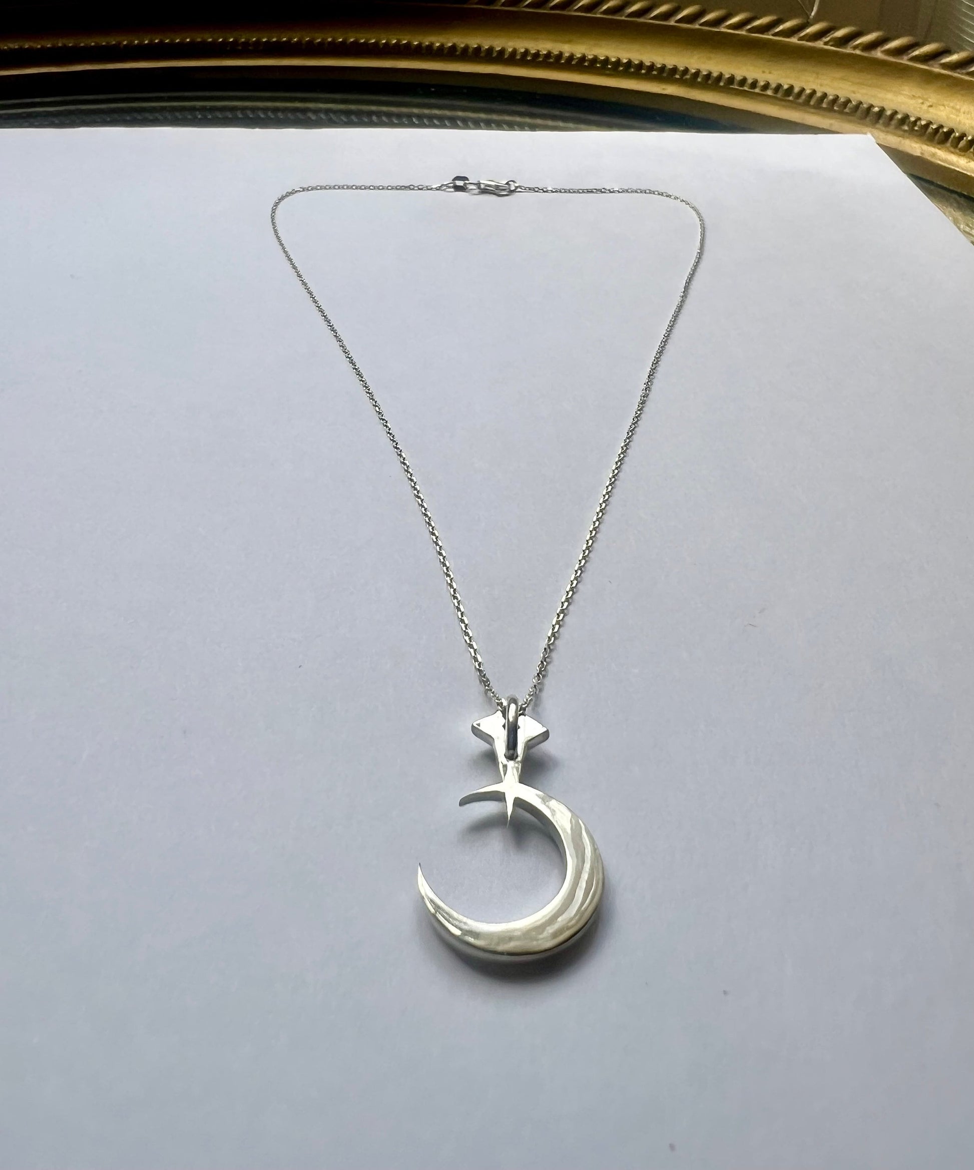 Topaz North Star & Crescent Moon Necklace